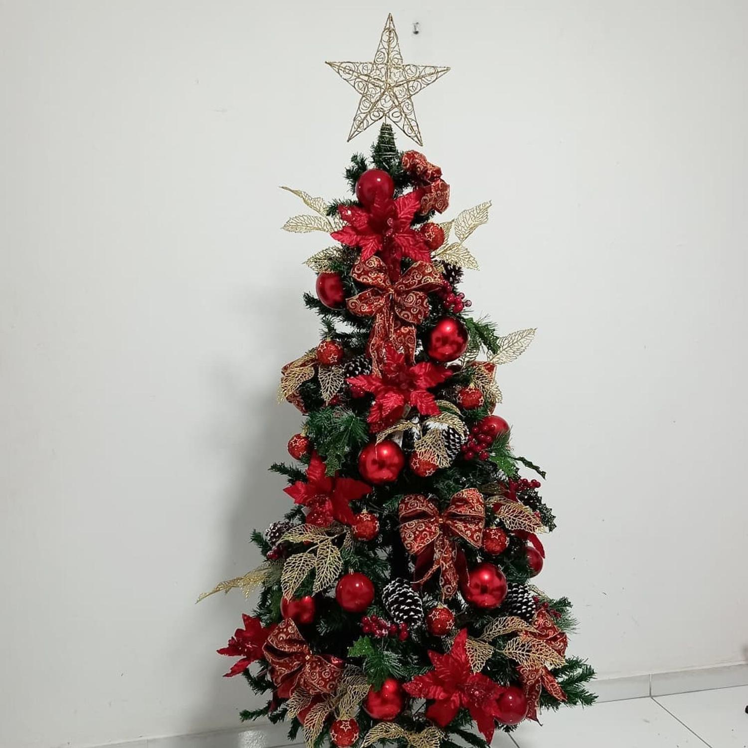 Kit enfeites árvore de Natal vermelho e dourado - Ateliê Casa 32 - Enfeites  para Árvore de Natal - Magazine Luiza