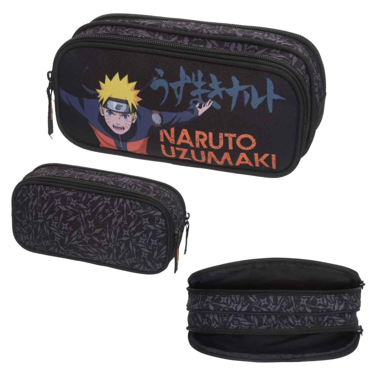 Kit mochila e estojo grande padrão escolar Naruto uzumaki versão