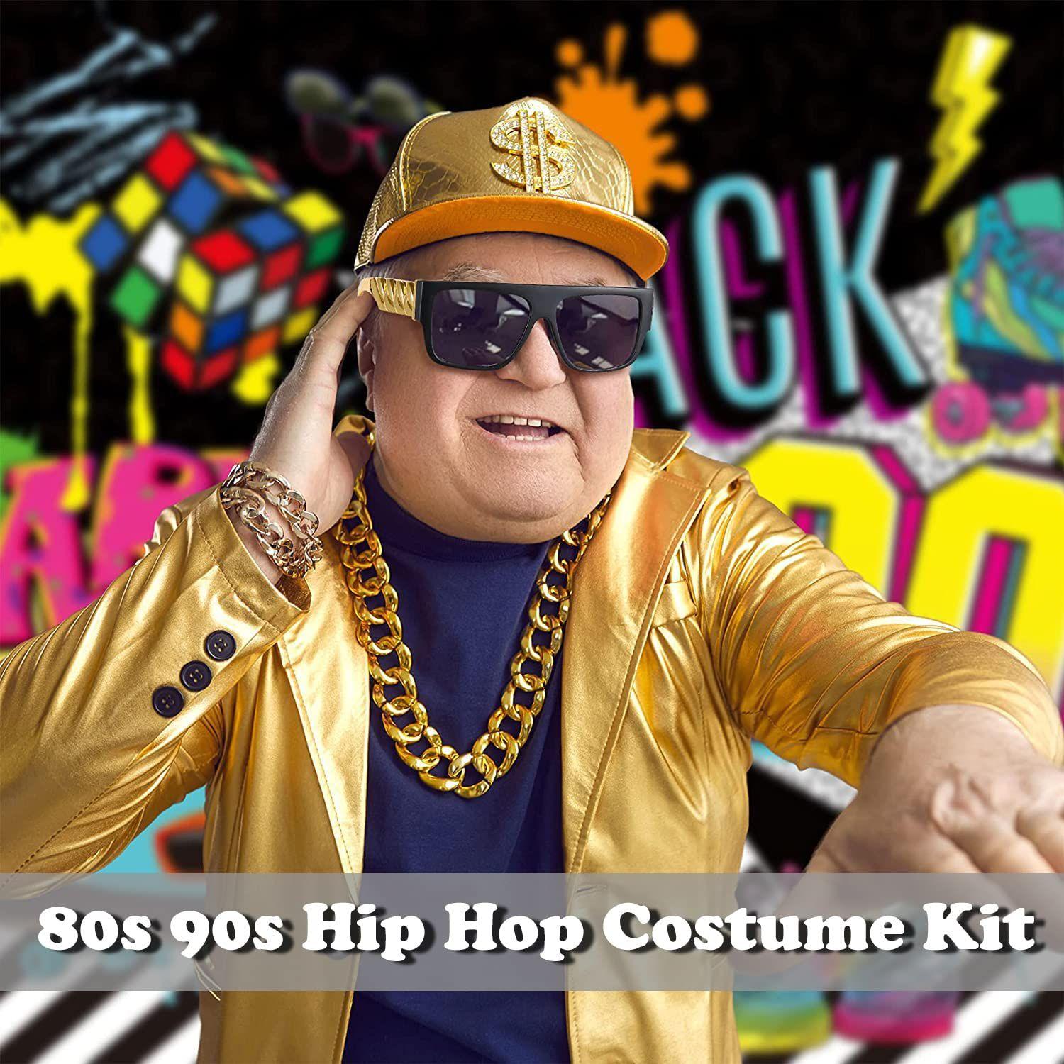 Hip Hop Festa Fantasia Anos 80 Masculina Traje De Halloween