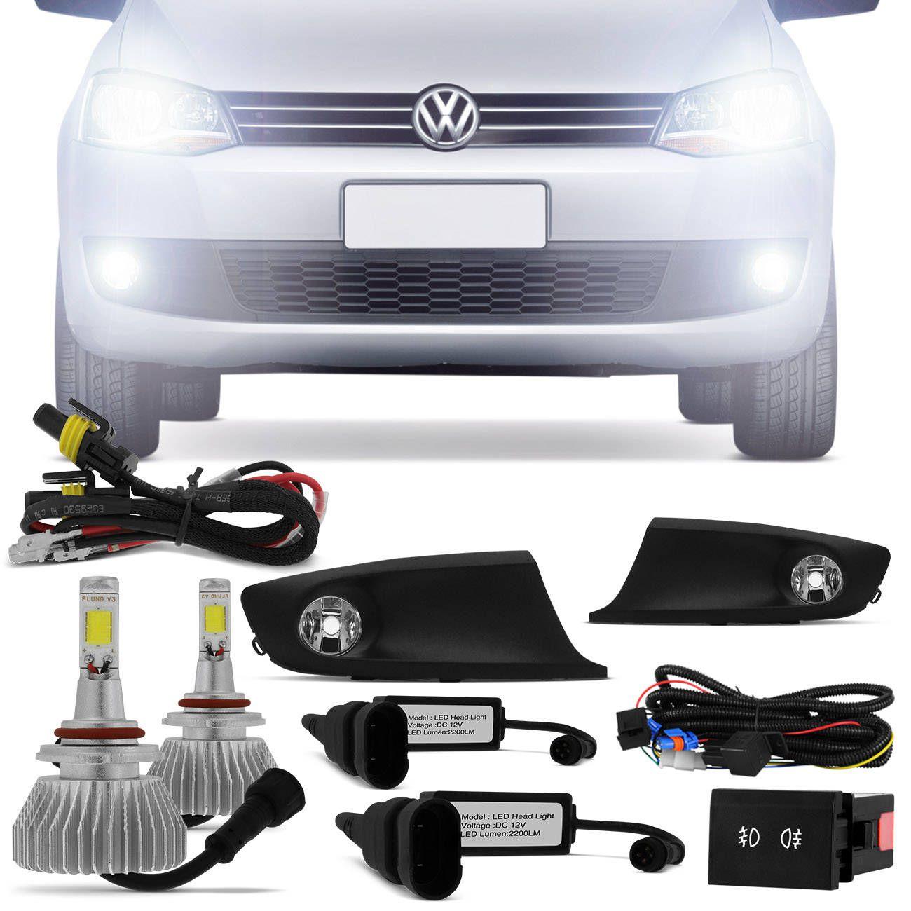 Kit Farol de Milha Fox SpaceFox 11 12 13 + Par Lâmpadas Super LED HB4