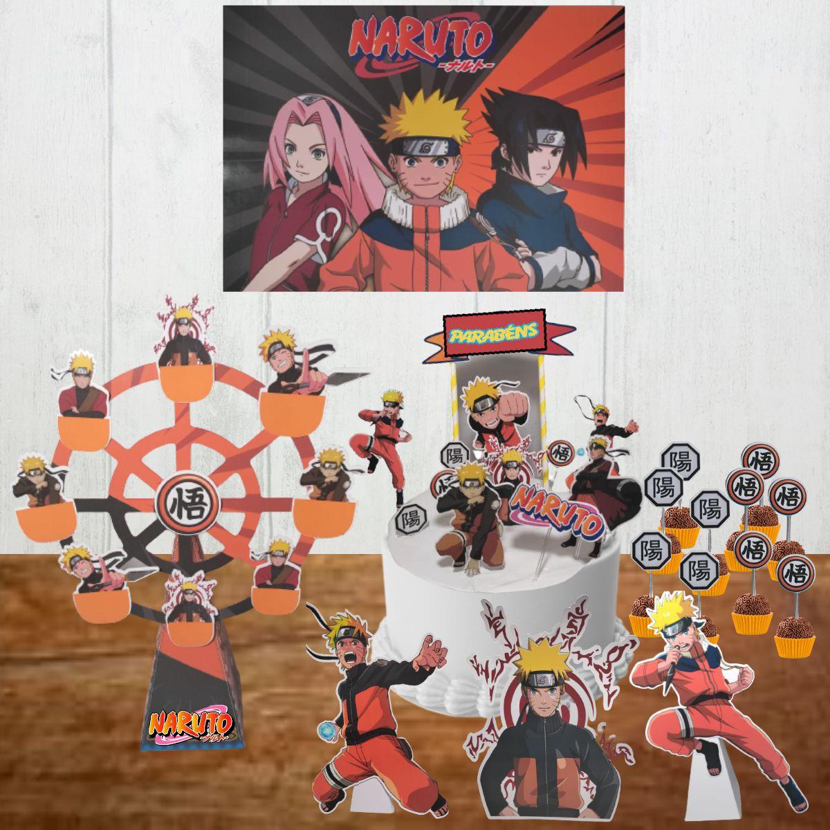 Kit Decoração de Festa Naruto Completo Painel Grande