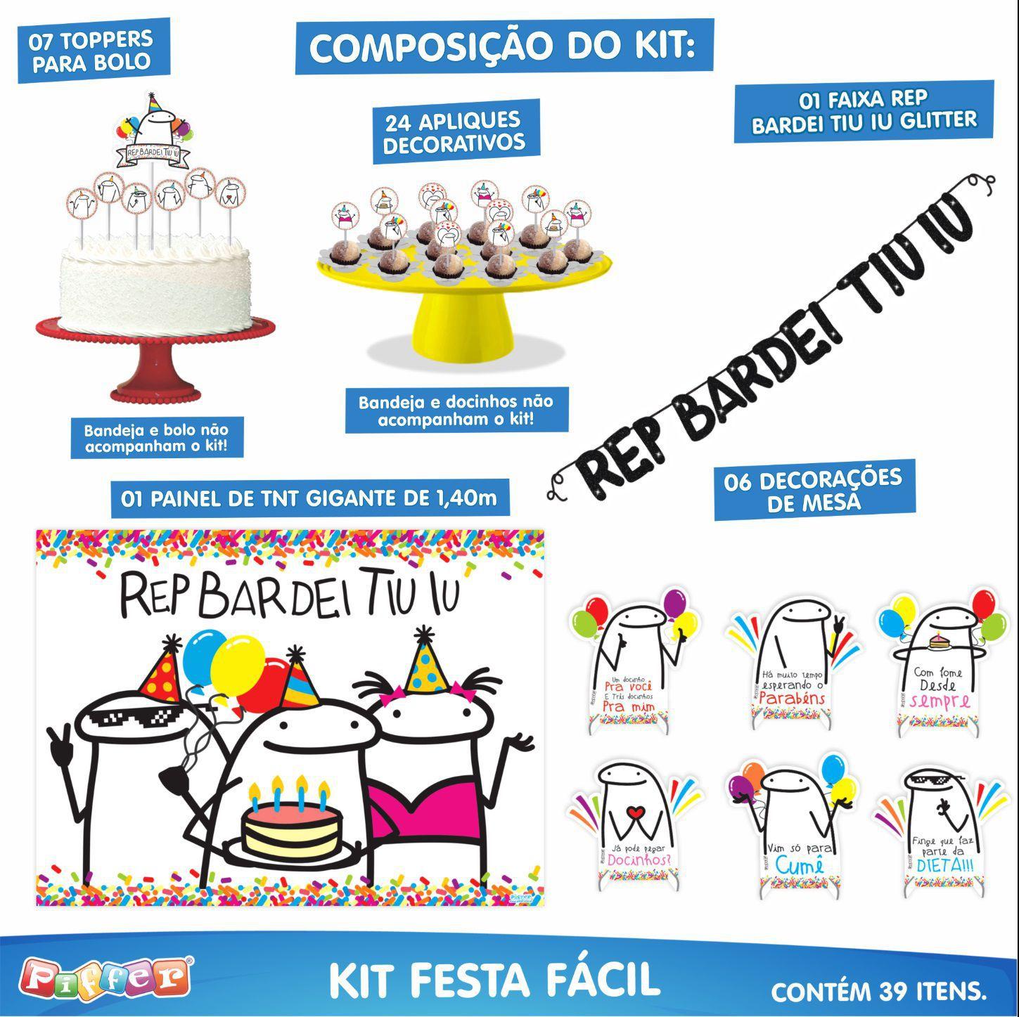 Kit Decoração Para Festa De Aniversário Tema Flork Meme