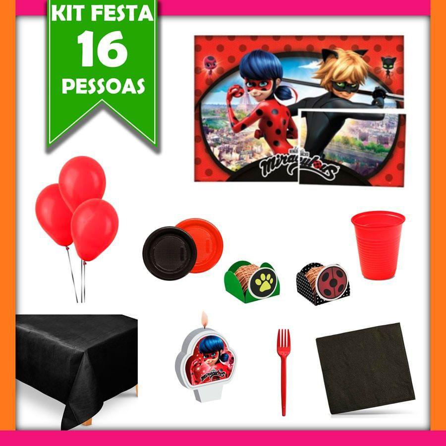 Kit Festa Miraculous Lady Bug 16 Pessoas Economico Festabox Kit Decoracao De Festa Magazine Luiza
