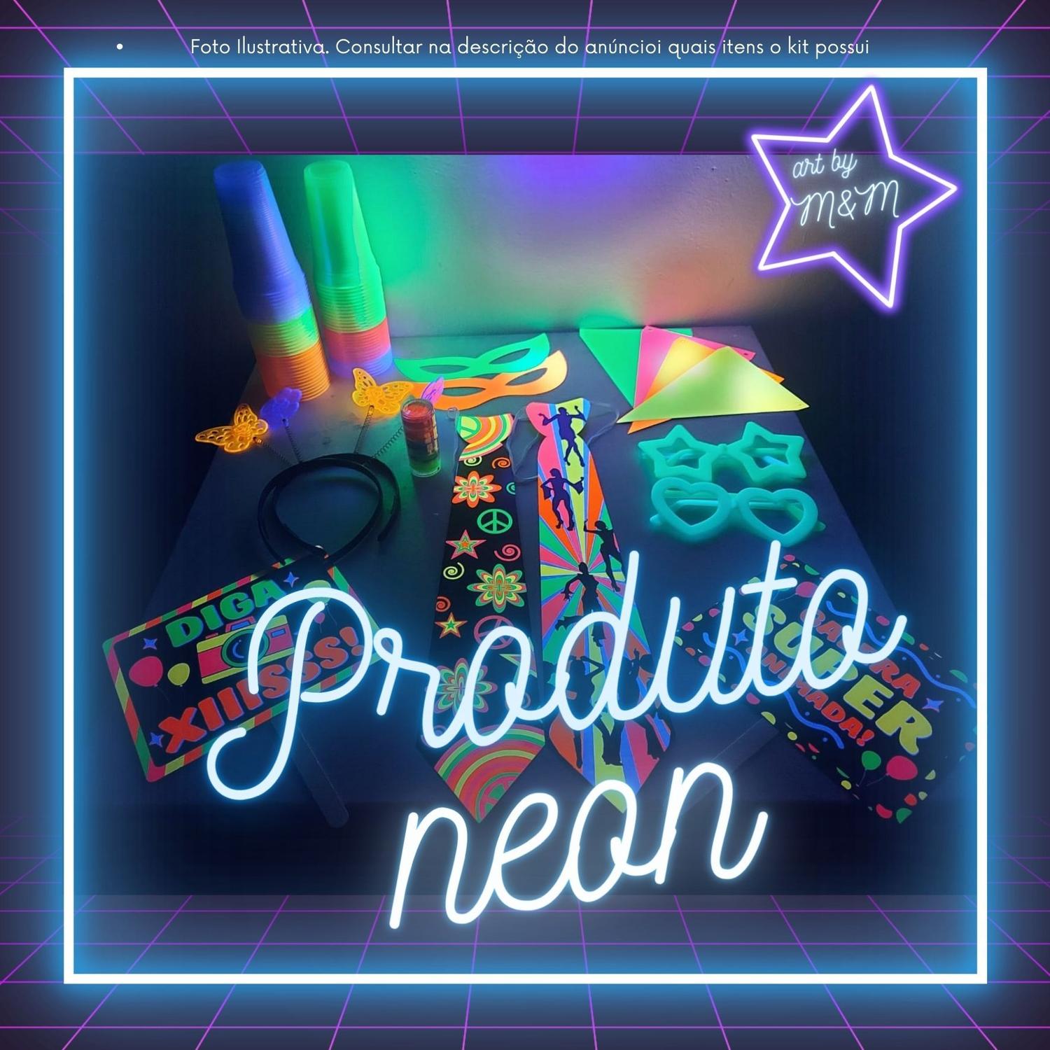 Imagem de Kit Festa Neon Balada Adereços Aniversário Casamento Barato