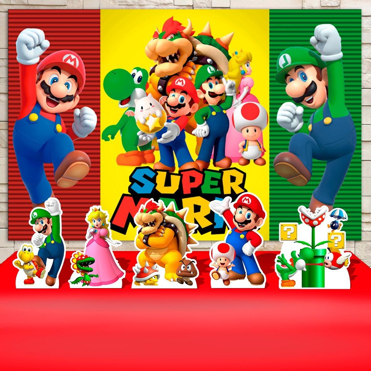 Kit Festa Prata Super Mario Bros Impakto Visual Kit Decoracao De Festa Magazine Luiza