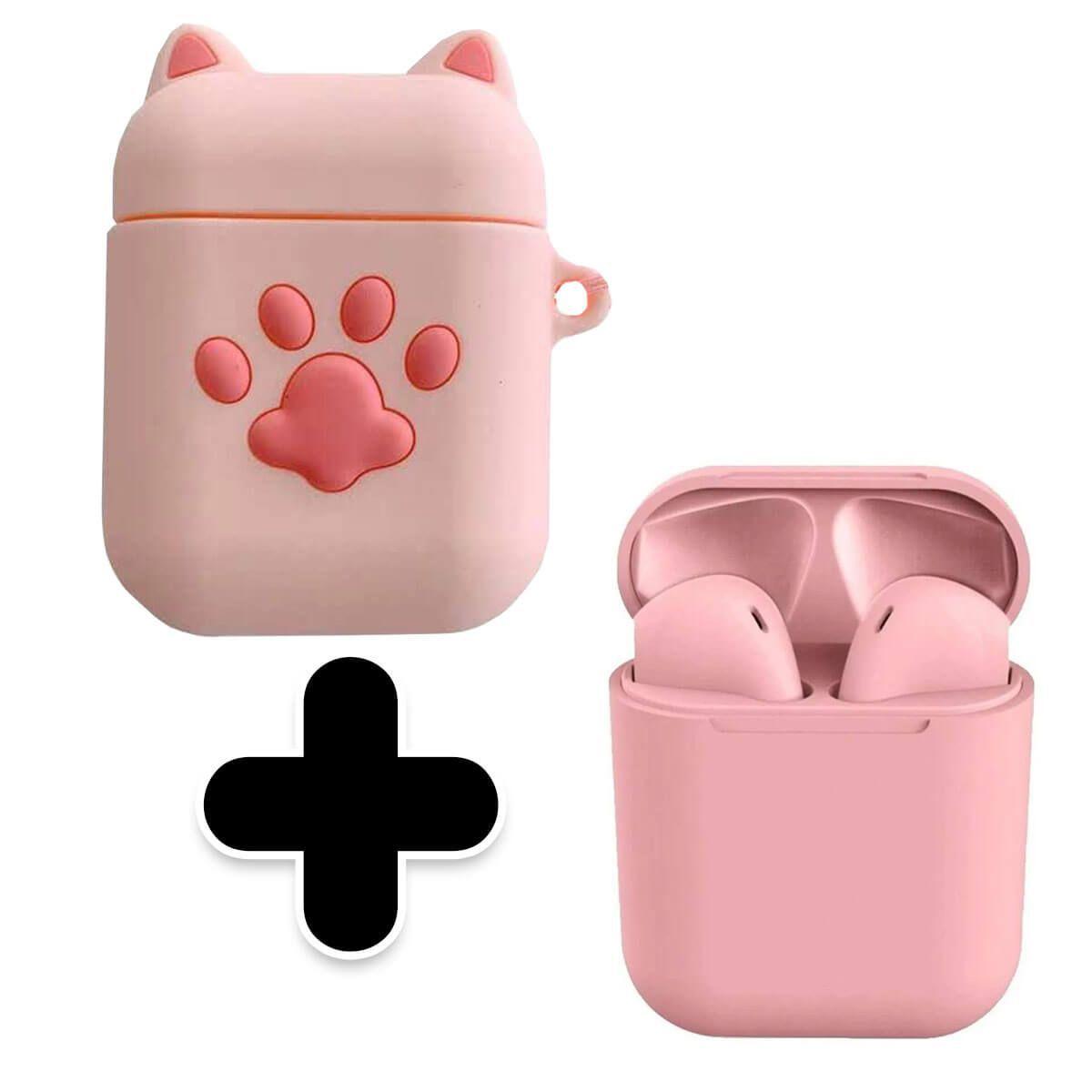 Kit Fone Bluetooth 5.0 I12 Tws com Capa Pata Rosa Silicone - Fone de Ouvido  Bluetooth - Magazine Luiza