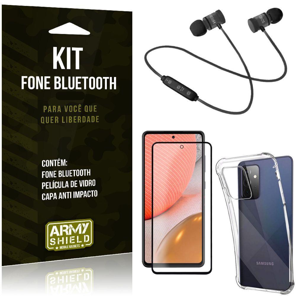 Kit Fone Bluetooth KD901 Galaxy A72 + Capa Anti Impacto + Película Vidro 3D  - Armyshield - Kit Capinha e Película para Celular - Magazine Luiza