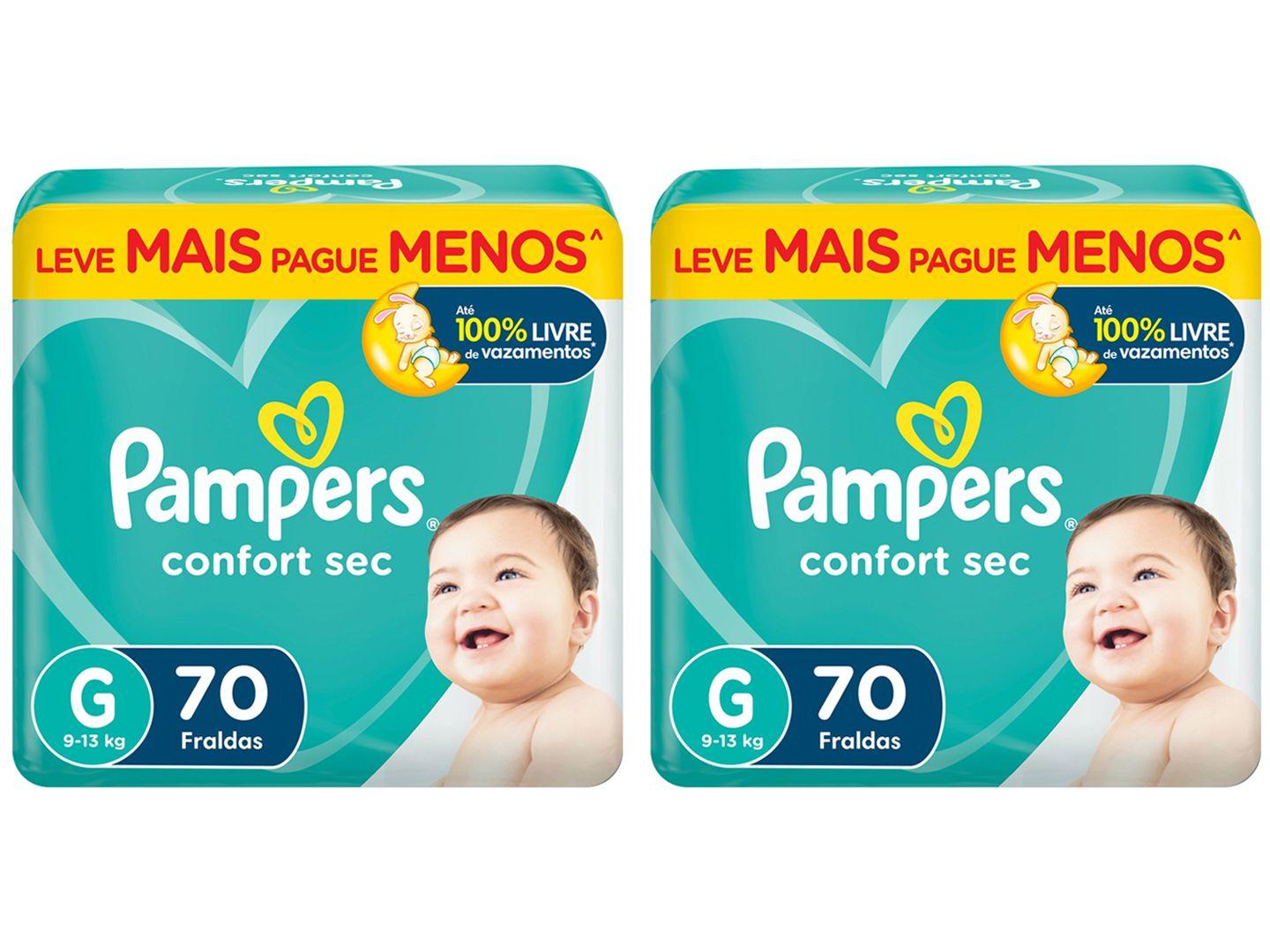 Kit Fraldas Pampers Confort Sec Tam. G 9 a 13kg