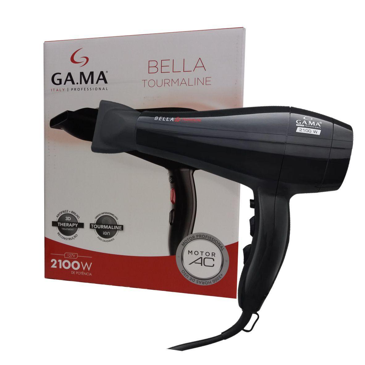 Kit gama - secador bella tourmaline 2100w 127v + prancha bella tourmaline  red ion 220c biv - Ga.ma - Secador de Cabelo Profissional - Magazine Luiza