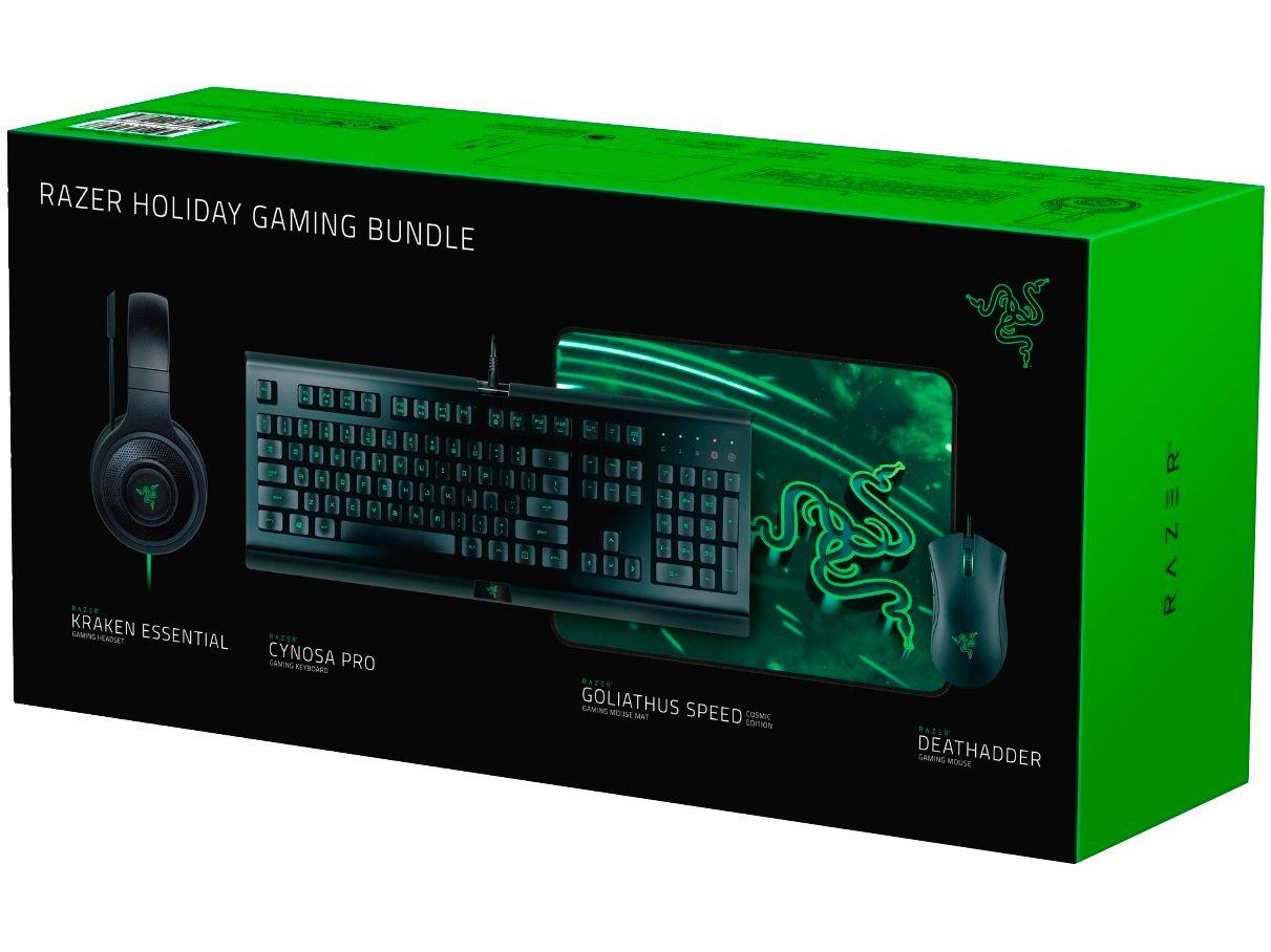 Kit Gamer Razer Teclado e Mouse com Headset e Mouse Pad Holiday