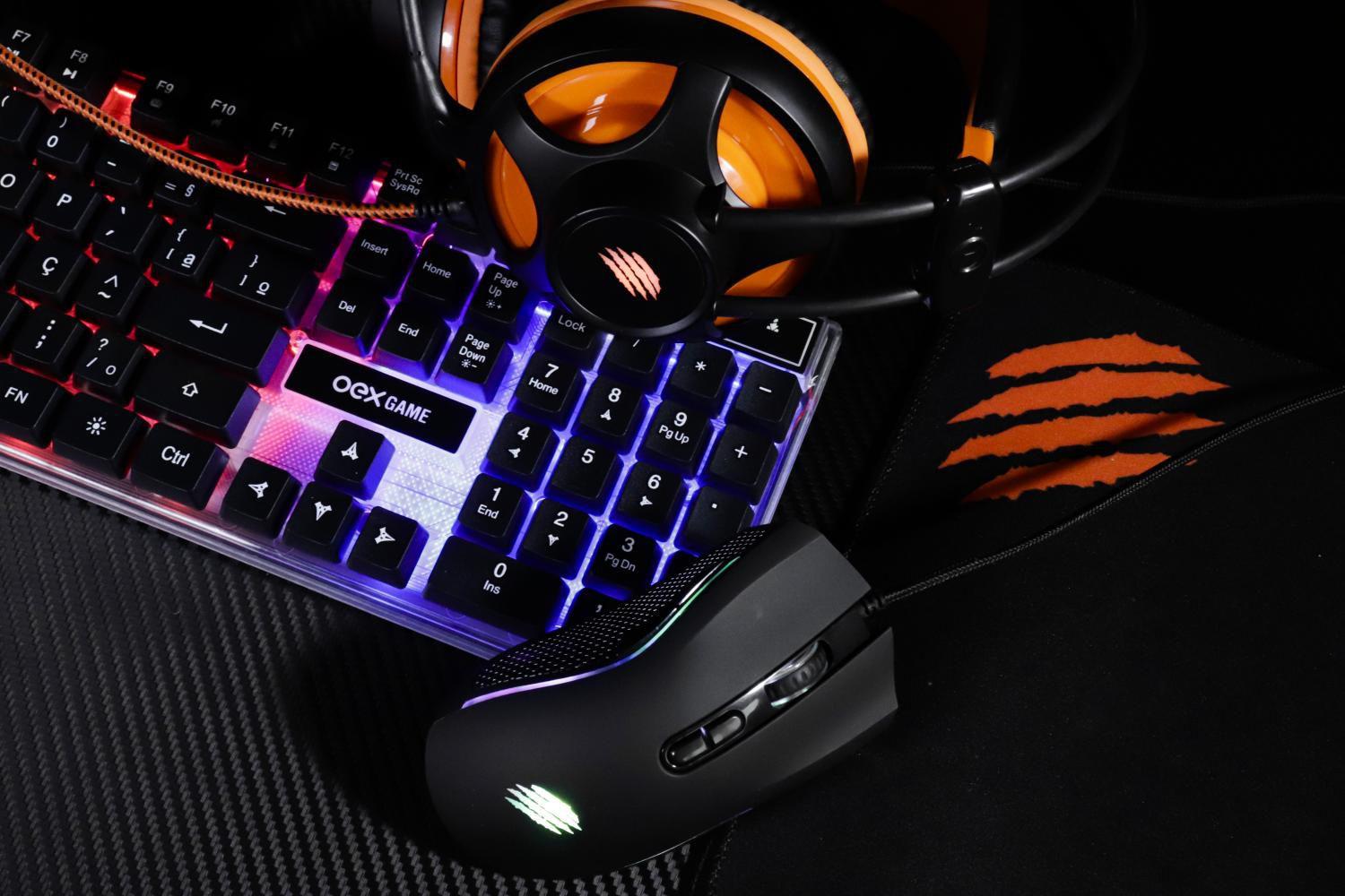 Kit Gamer Teclado Mouse Headset Mouse Pad - OEX Game Combo Argos