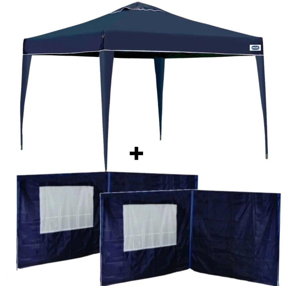 Kit Gazebo Tenda 3x3 Mts Articulada Dobravel + 4 Paredes Laterais Azul Mor  - Gazebo - Magazine Luiza