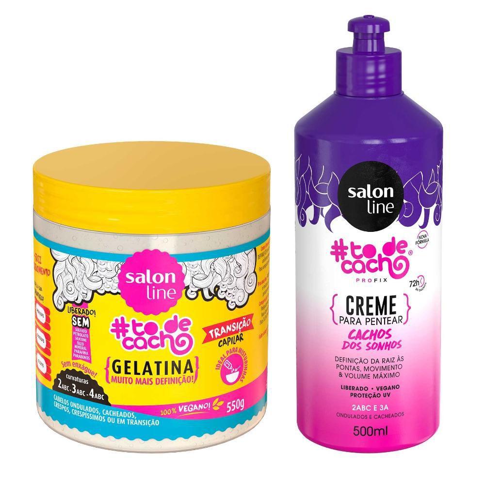 Kit Gelatina Transicao Capilar Creme Cachos Dos Sonhos Salon Line Todecacho Gelatina Capilar Magazine Luiza