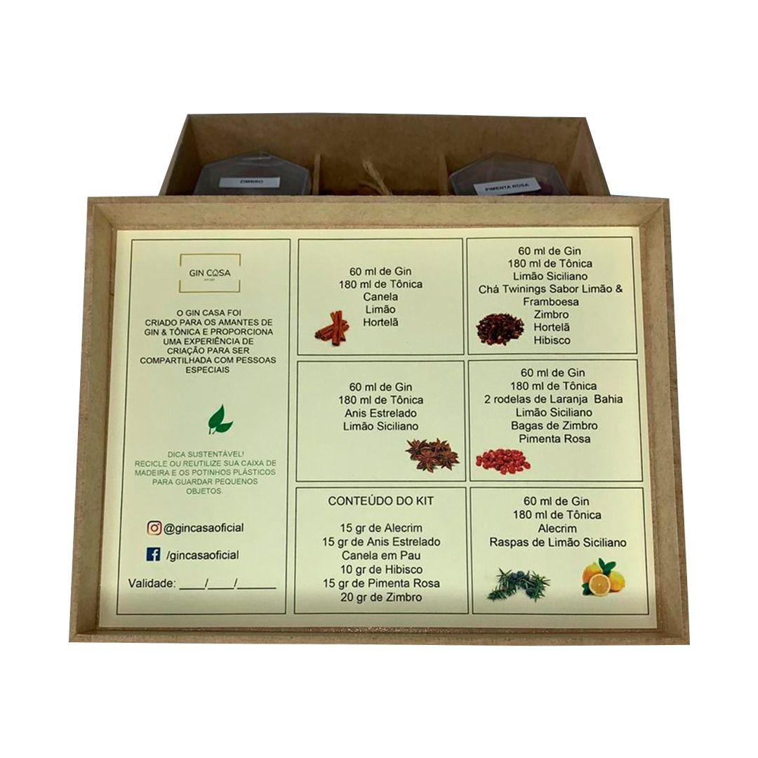 Kit Gin Casa 6 Especiarias Para Preparação De Gin Tônica Gin