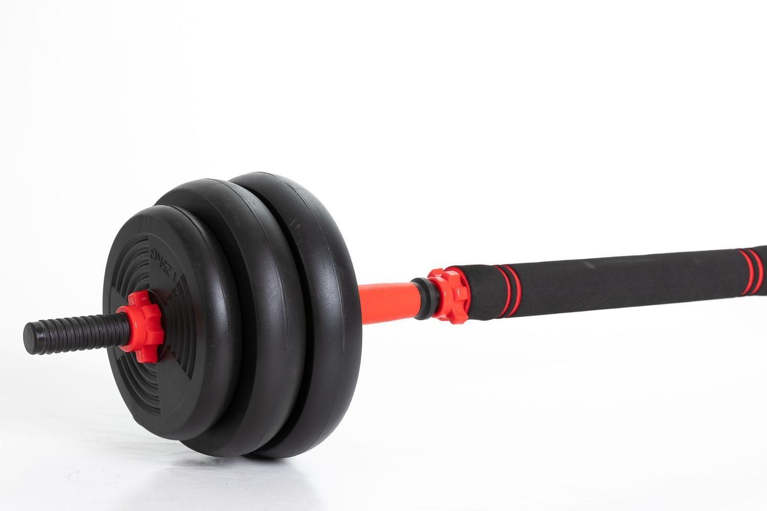 Imagem de Kit Halteres Barra Kettlebell 6 em 1 Peso Musculação até 40kg Ajustável Preto