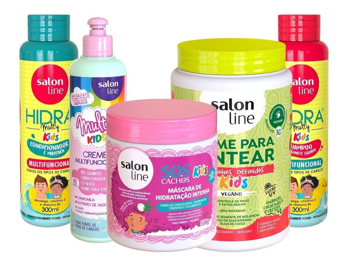 Kit Hidra Kids Multy Creme De Pentear 1kg Salon Line Infantil 05 Itens Creme De Pentear Magazine Luiza