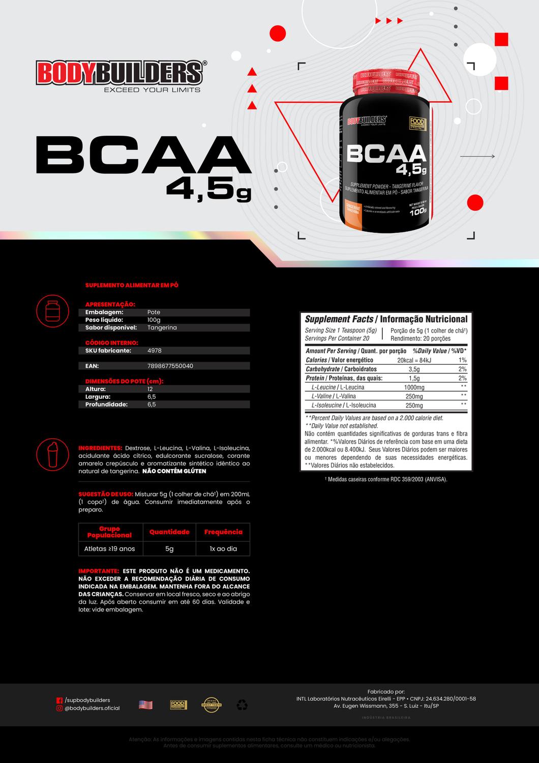 Kit Hipercalórico 6 Six Bulking 6kg + BCAA 4,5 100g + Coqueteleira