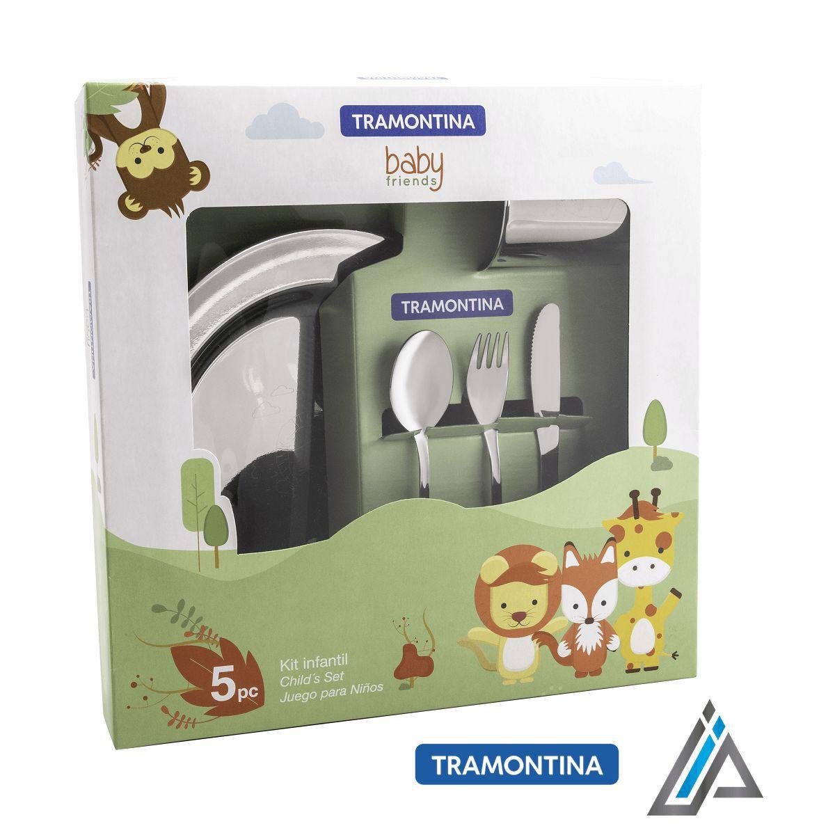 Kit Infantil Para Refeicao Em Aco Inox 5 Pecas Tramontina Kit Alimentacao Infantil Magazine Luiza