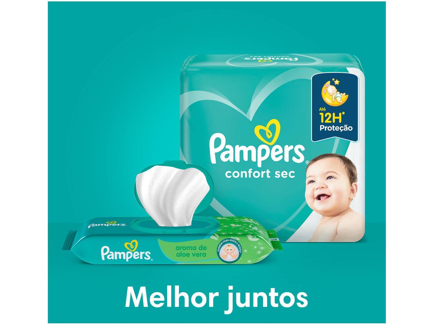 Kit Lenço Umedecido Pampers Aroma de Aloe Vera