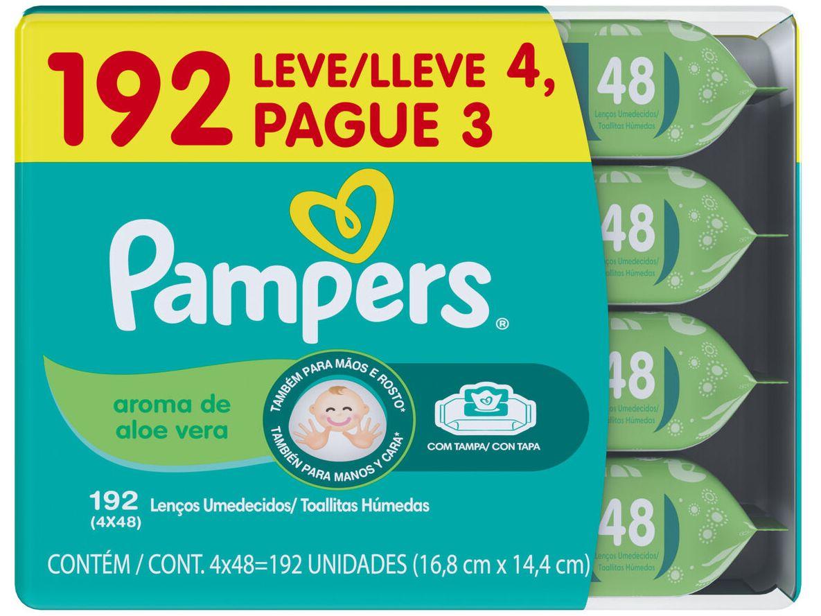 Kit Lenço Umedecido Pampers Aroma de Aloe Vera
