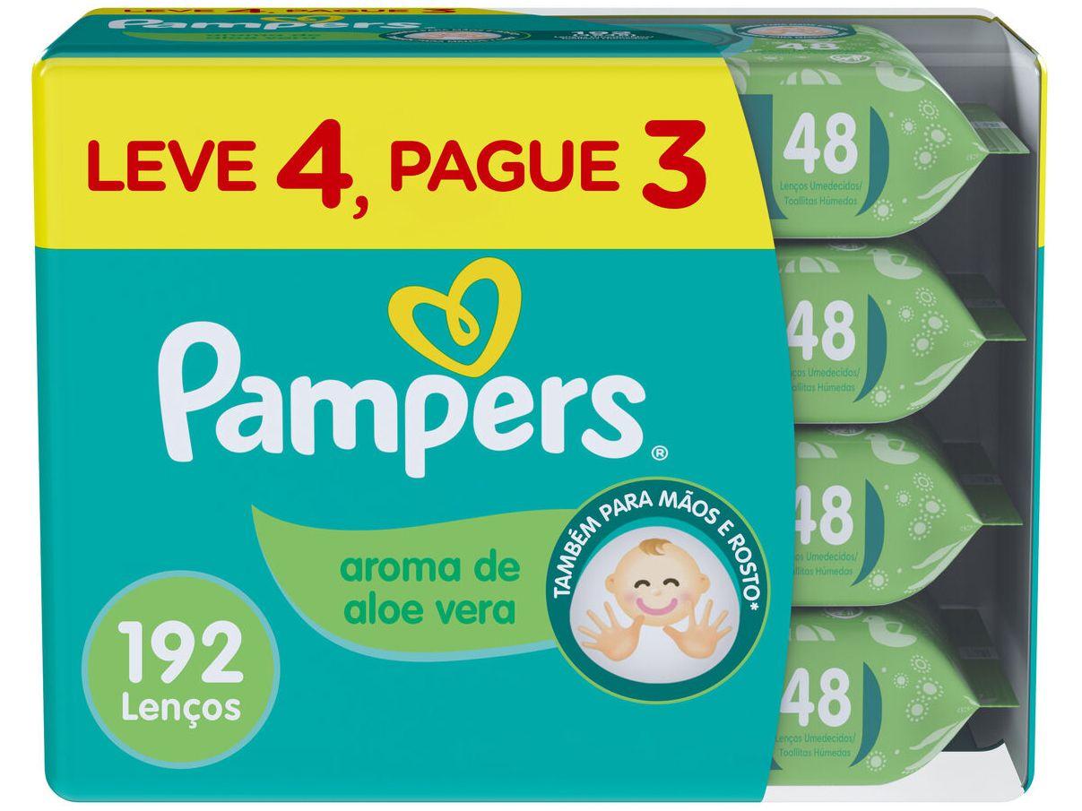 Kit Lenço Umedecido Pampers Aroma de Aloe Vera