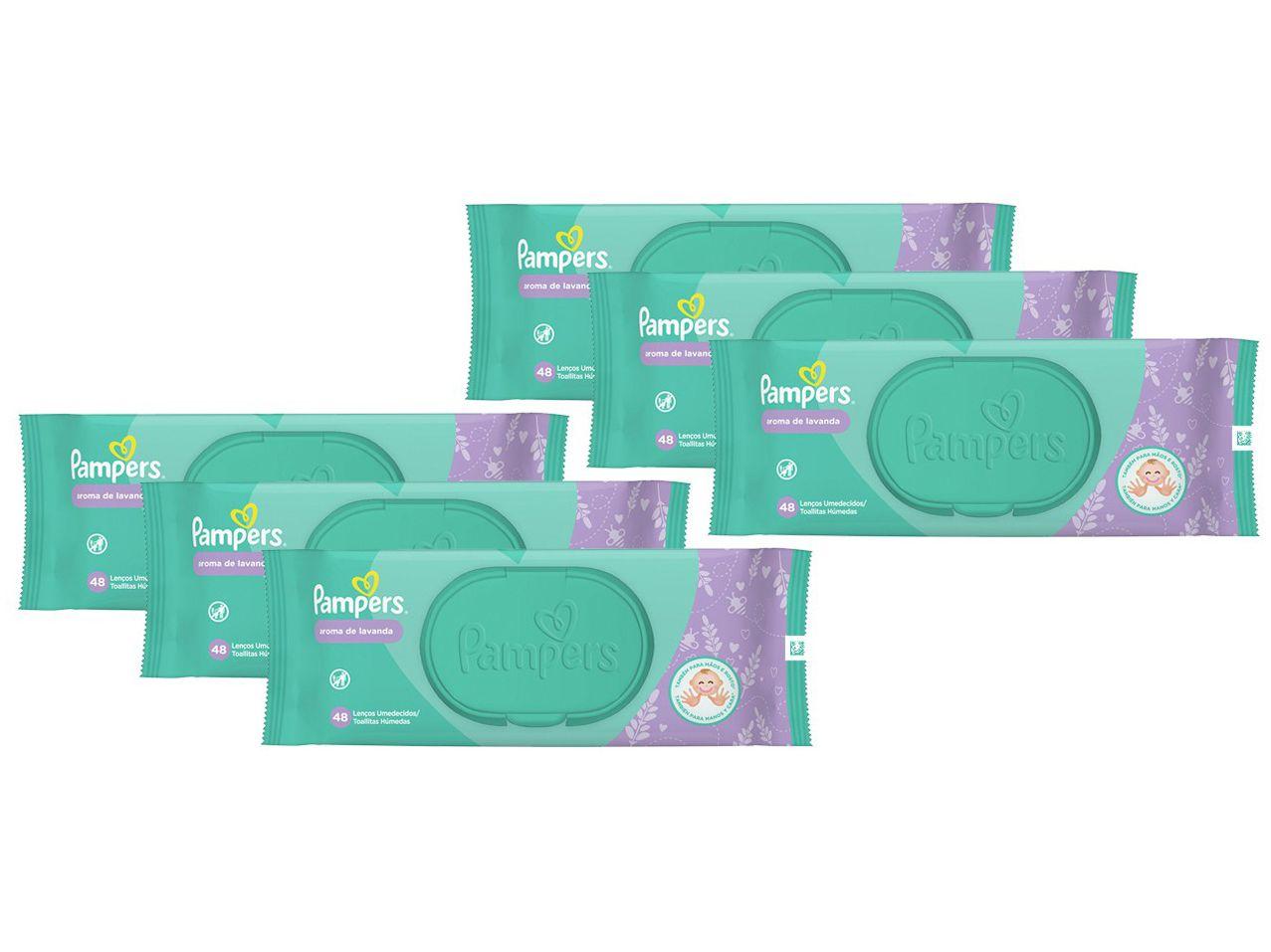 Kit Lenço Umedecido Pampers Aroma de Lavanda