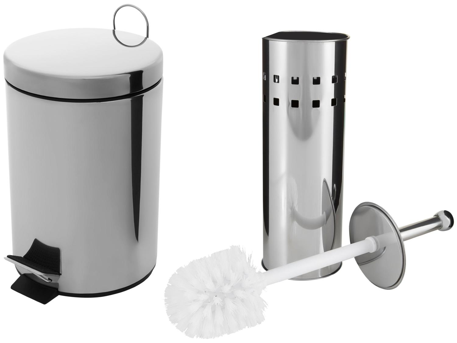 Kit Lixeira Inox para Banheiro com Pedal