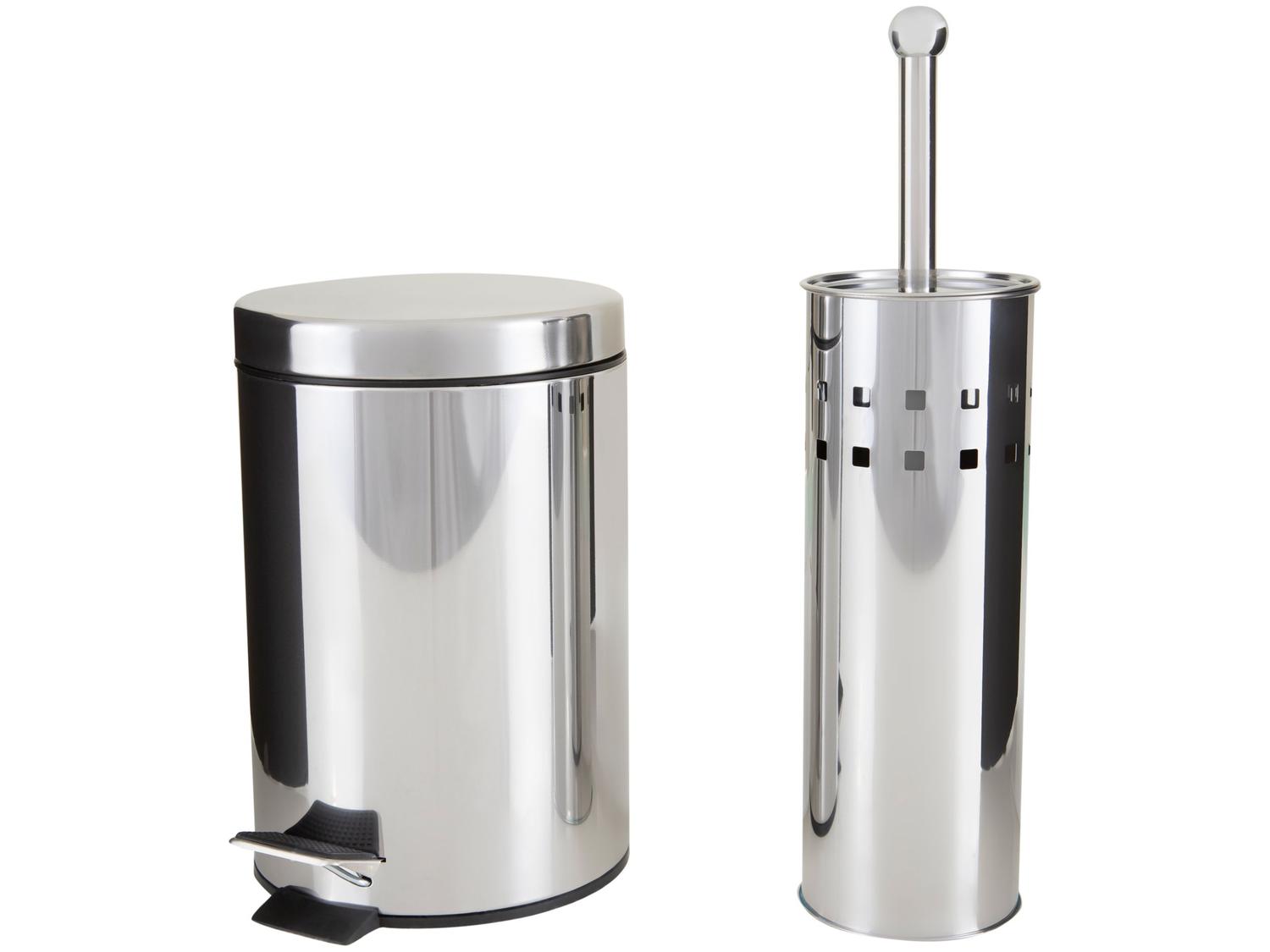 Kit Lixeira Inox para Banheiro com Pedal