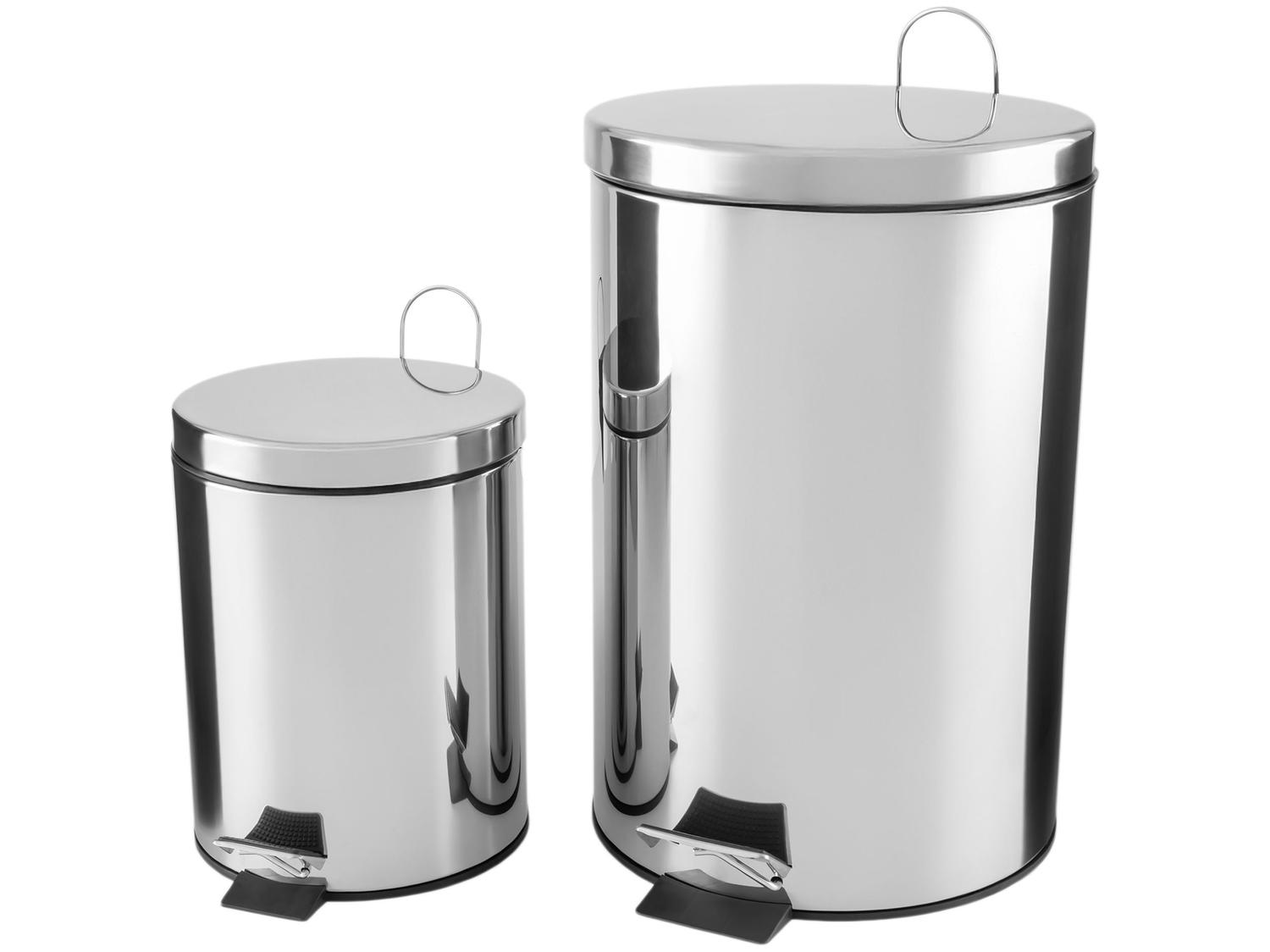 Kit Lixeira Inox para Banheiro e Cozinha com Pedal