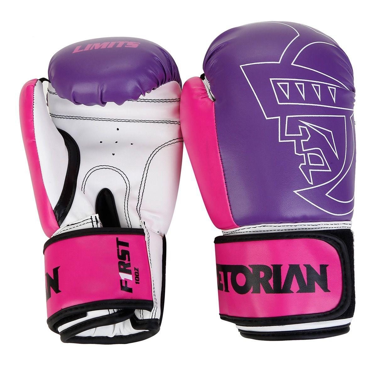 Kit Luva Boxe Muay Thai First Rosa Bandagem Bucal Pretorian 10OZ - Luva ...