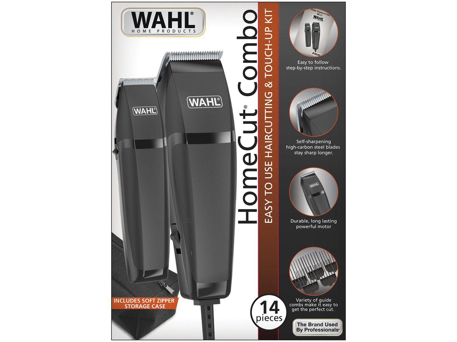 Kit Máquina de Cortar Cabelo Wahl Clipper HomeCut Combo 7 Níveis de