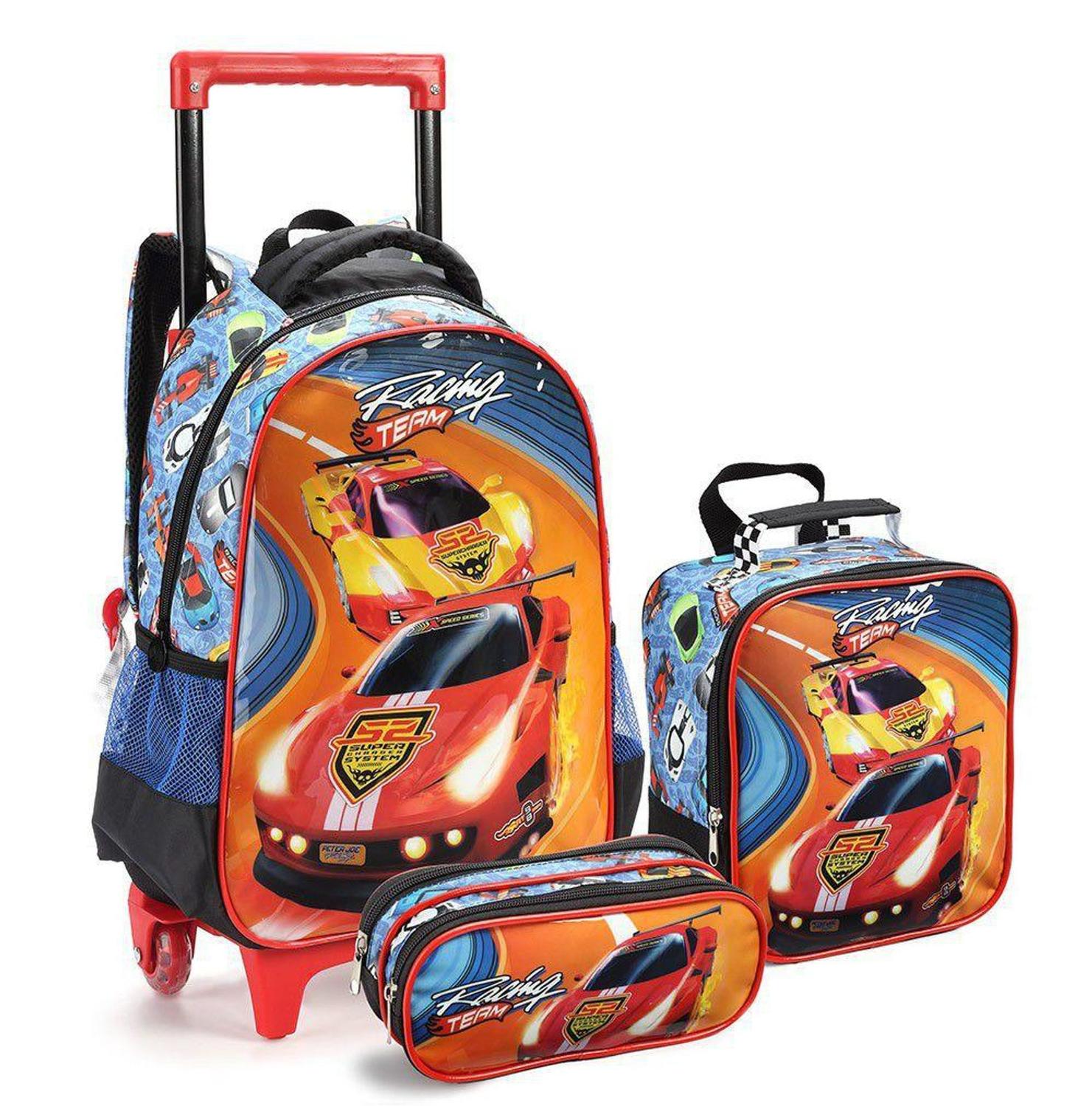 Kit Mochila Com Rodinhas Infantil Carrinho Racing Cars - Seanite - Mochilas  - Magazine Luiza