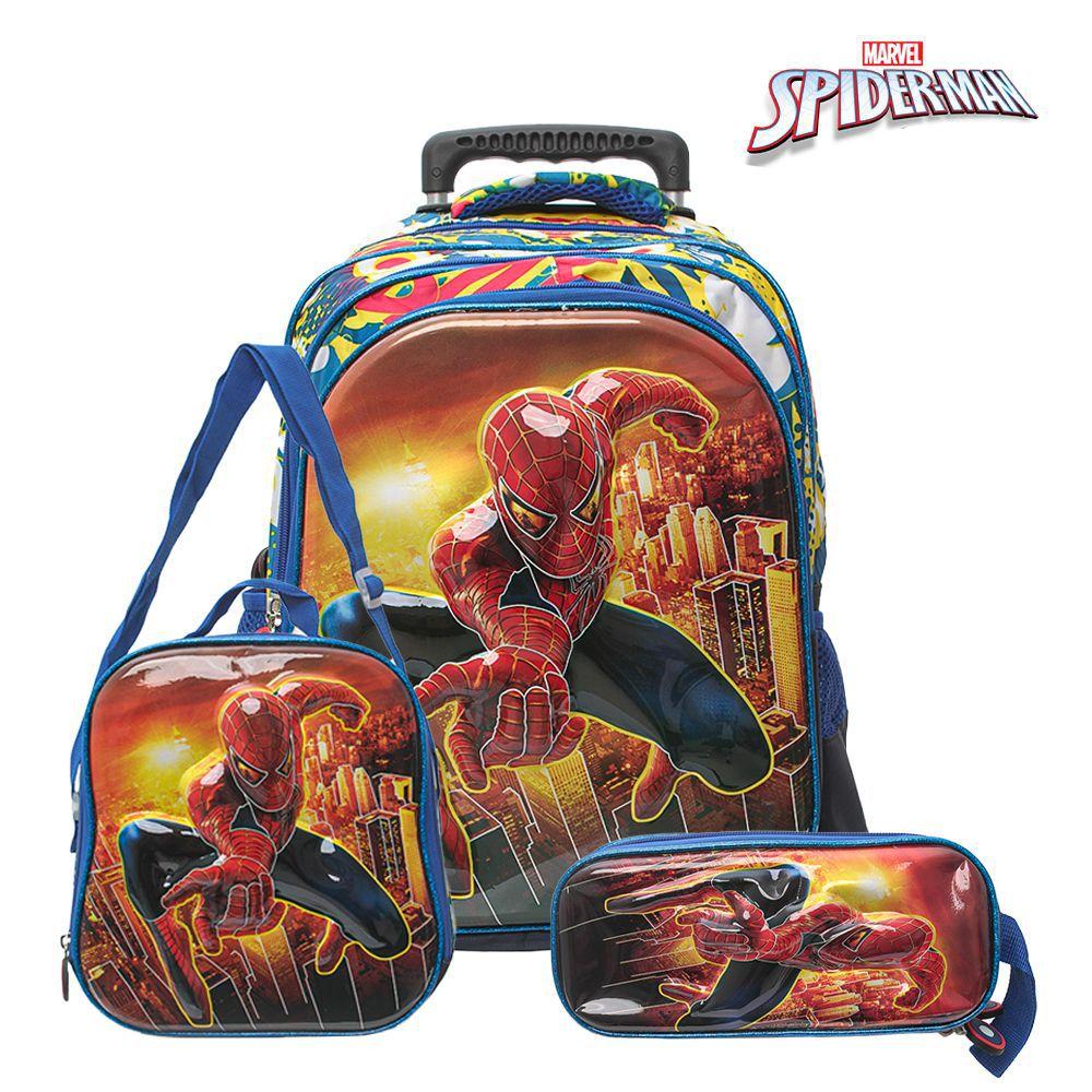 Kit Mochila Escolar Infantil 3d Homem Aranha Com Rodinhas - TOYS 2U ...