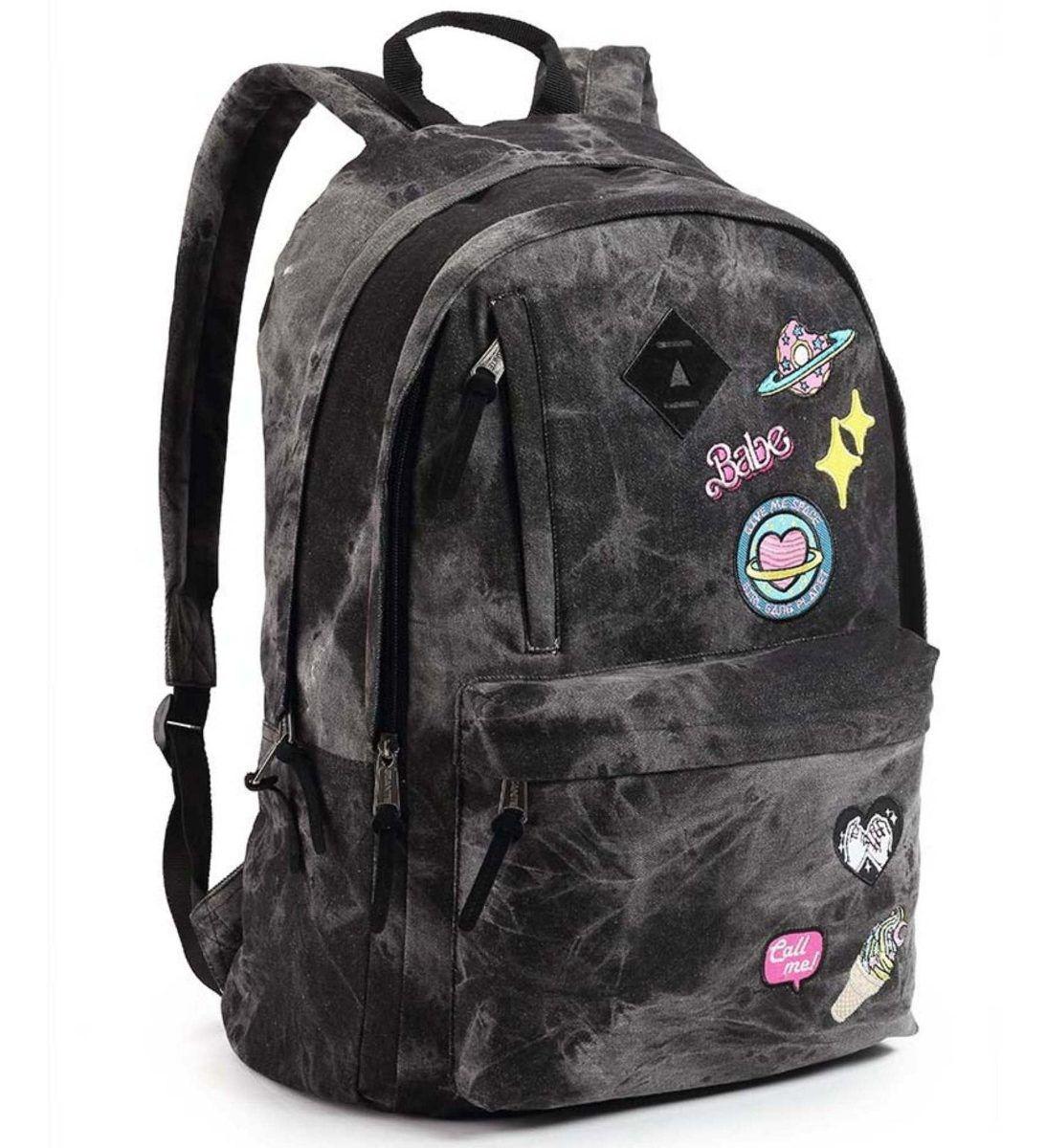 mochila jeans feminina