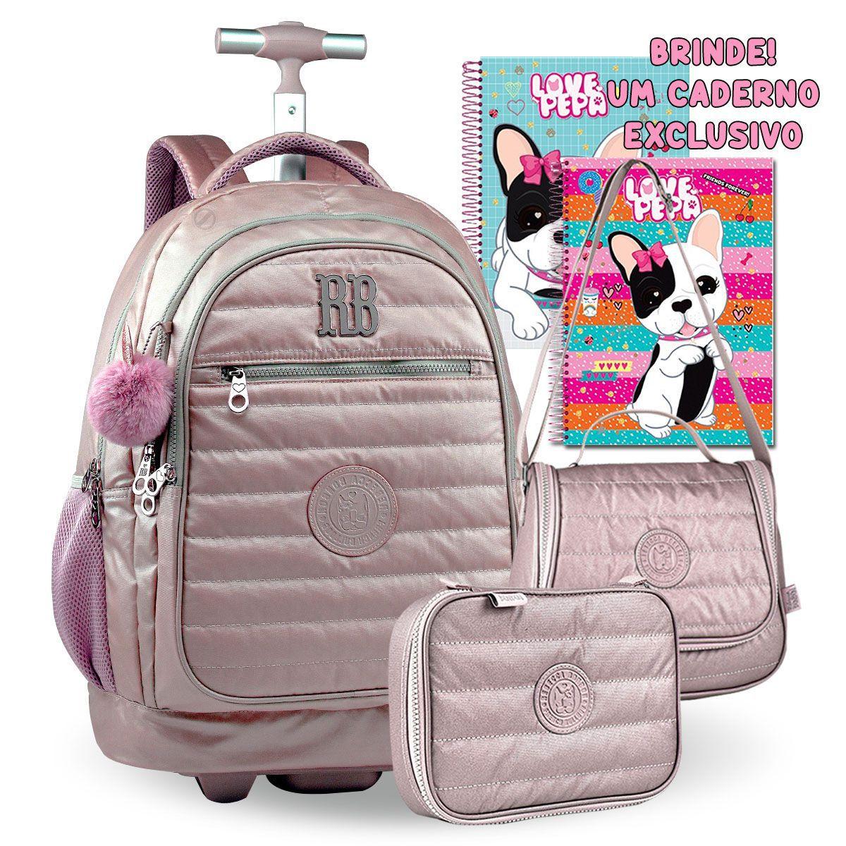 Kit Mochila RB Escolar Rebecca Bonbon com Carrinho Rodinha - Mochila /  Bolsa Escolar - Magazine Luiza