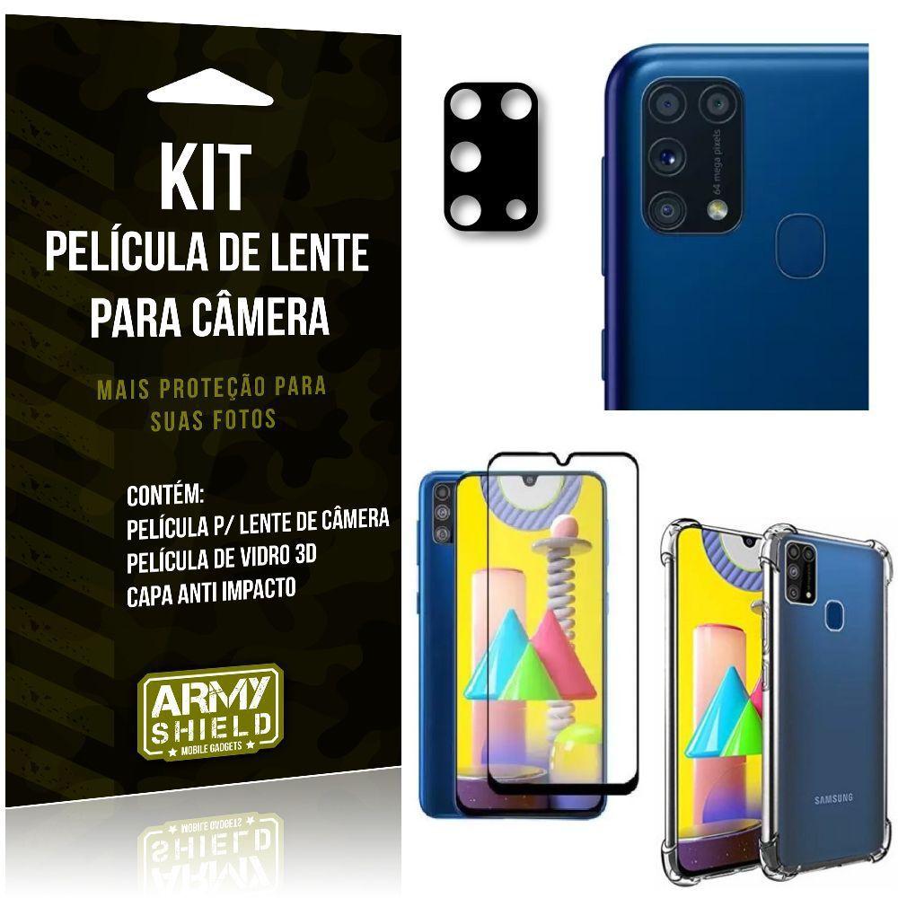 Kit Película de Câmera Galaxy M31 + Película 3D + Capa Anti Impacto -  Armyshield - Kit Capinha e Película para Celular - Magazine Luiza