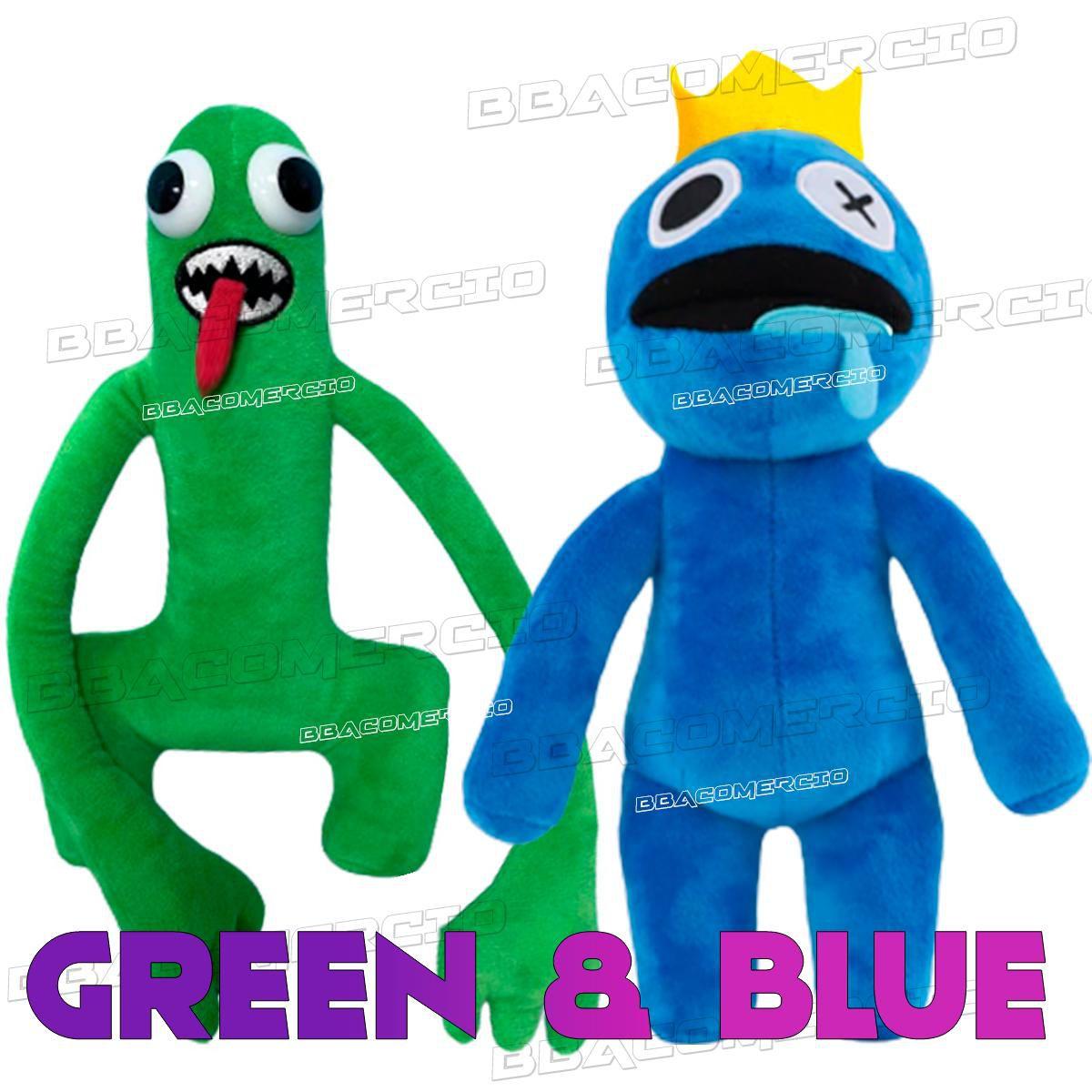 Kit 2 Pelúcia Bonecos Azul Babão e Verde Roblox Rainbow Friends