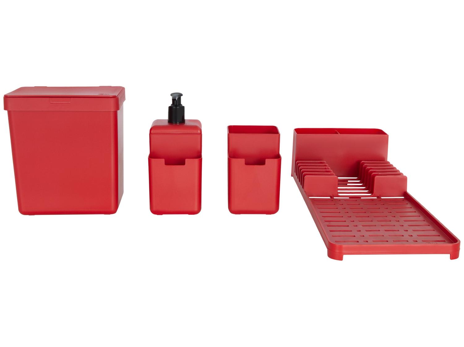 Kit Pia Cozinha Vermelho Coza Single