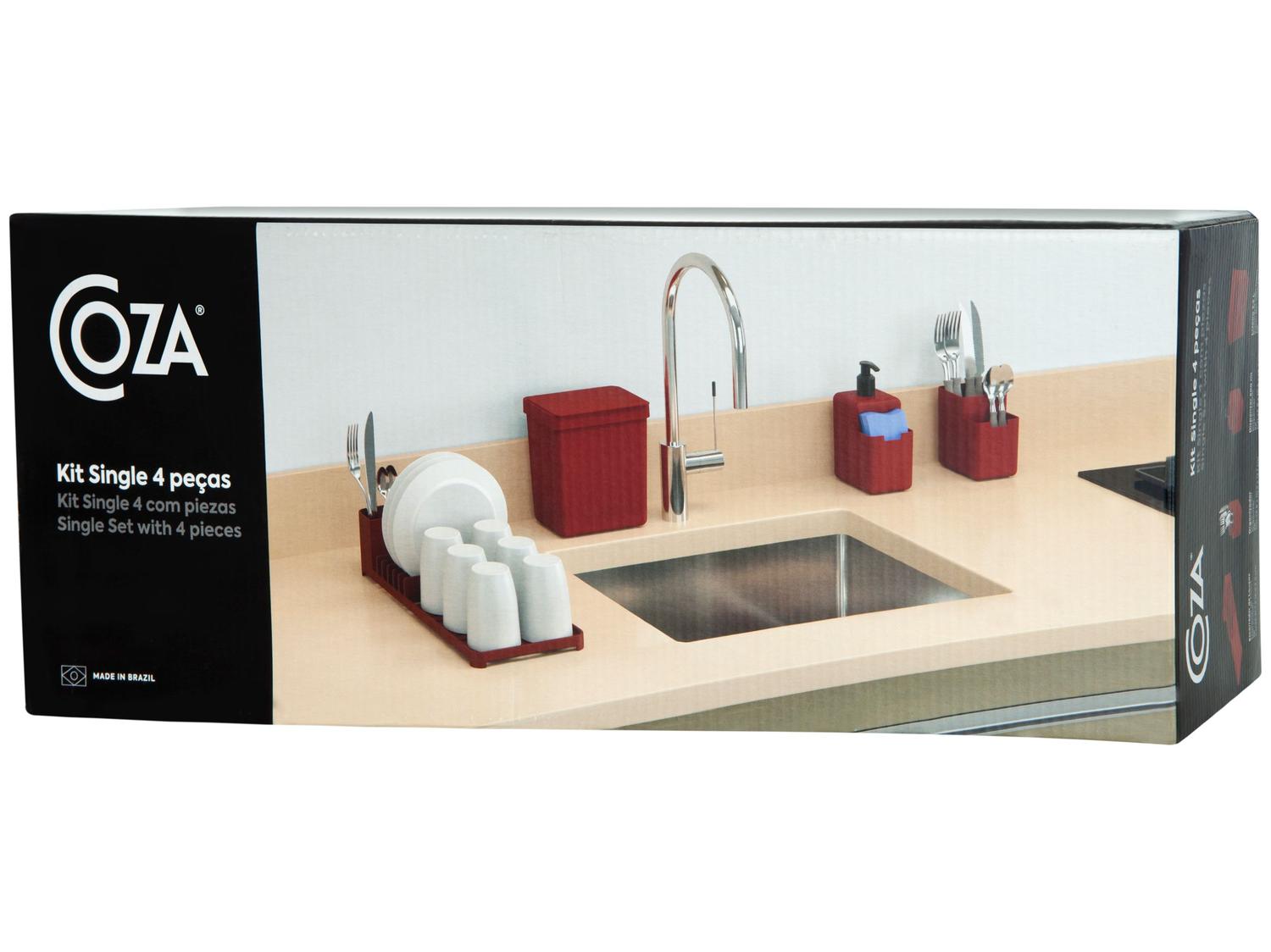 Kit Pia Cozinha Vermelho Coza Single
