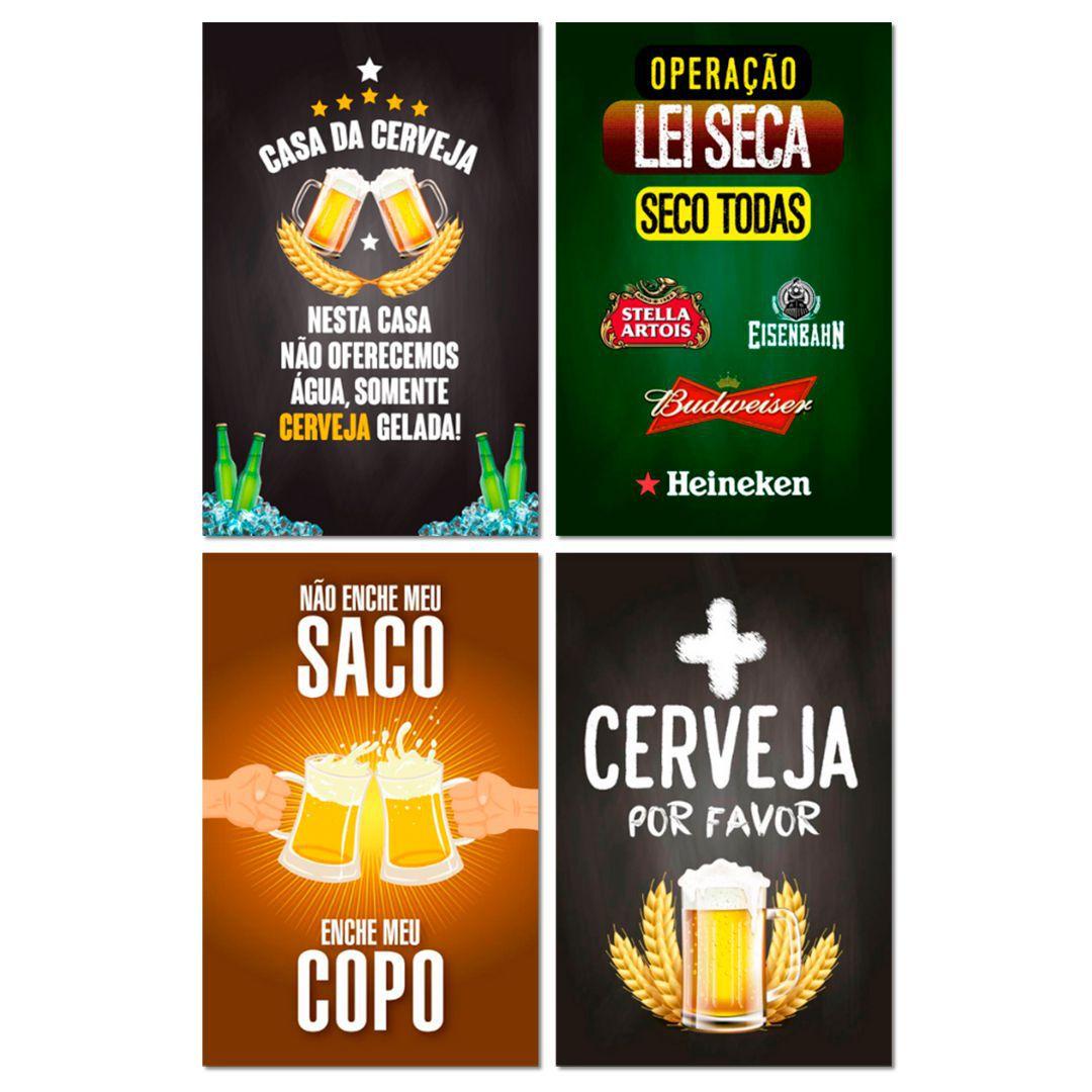 Kit Placas Decorativas Cervejas Frases Mdf 4 pçs 20x13 cm - Art Print -  Placa Decorativa - Magazine Luiza