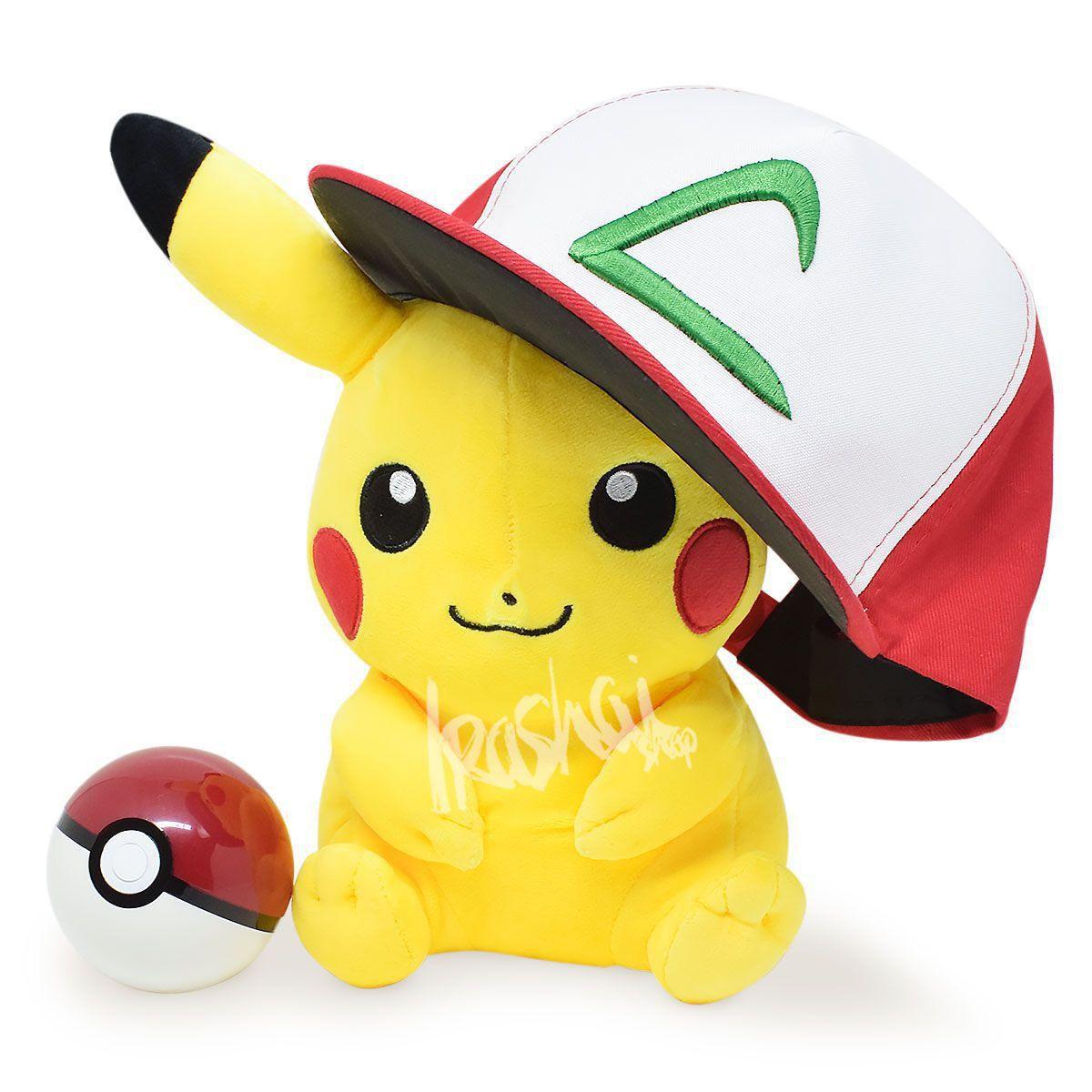 Kit Pokémon Pelúcia Pikachu Pokébola Boné Ash - Aoger - Pelúcia - Magazine  Luiza