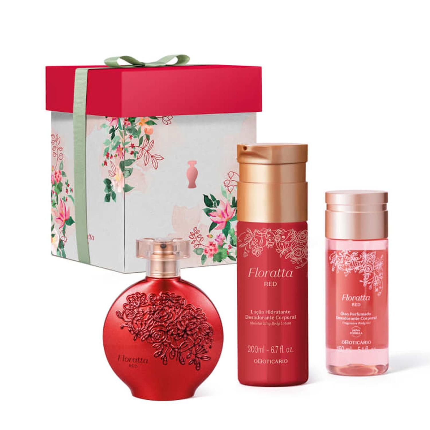 Kit Presente Dia das Mães Floratta Red (3 itens) Mary Blue Cosméticos e Moda fitness - O boticário - Kit de Presentes - Magazine Luiza