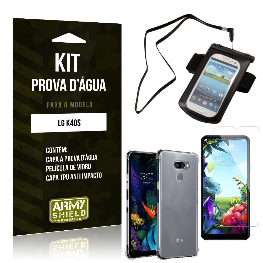 Kit Prova D'água LG K40s Capinha Prova D'água + Capinha Anti Impacto +  Película - Armyshield - Kit Capinha e Película para Celular - Magazine Luiza