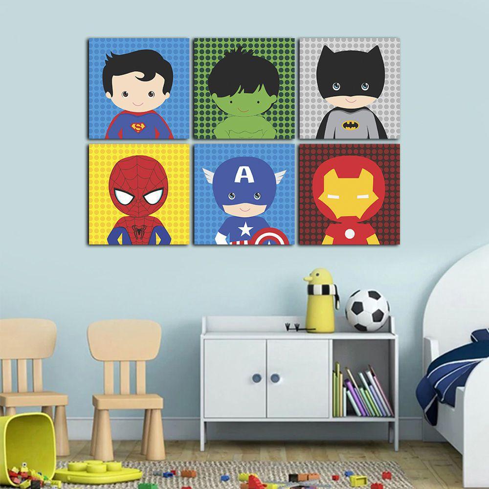 Kit Quadros Decorativos Super Heroi Baby Marvel Infantil Arte Quadro Quadro Decorativo Magazine Luiza