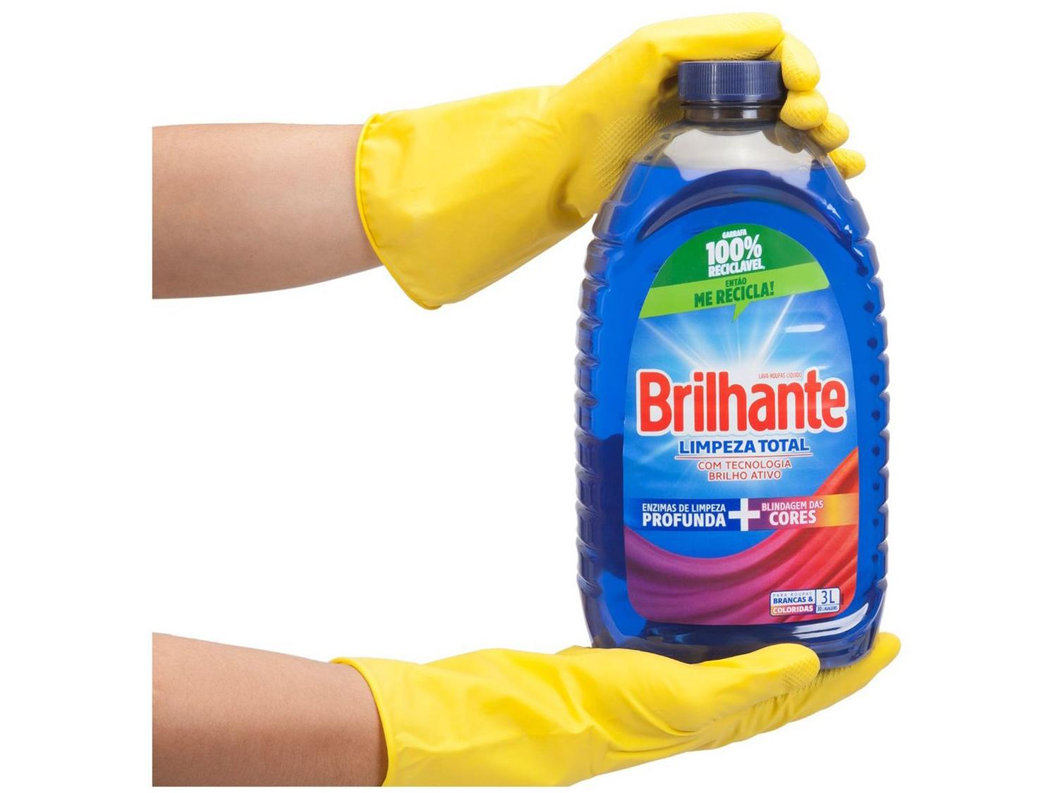 Kit Sabão Líquido Lava Roupas Brilhante Limpeza 