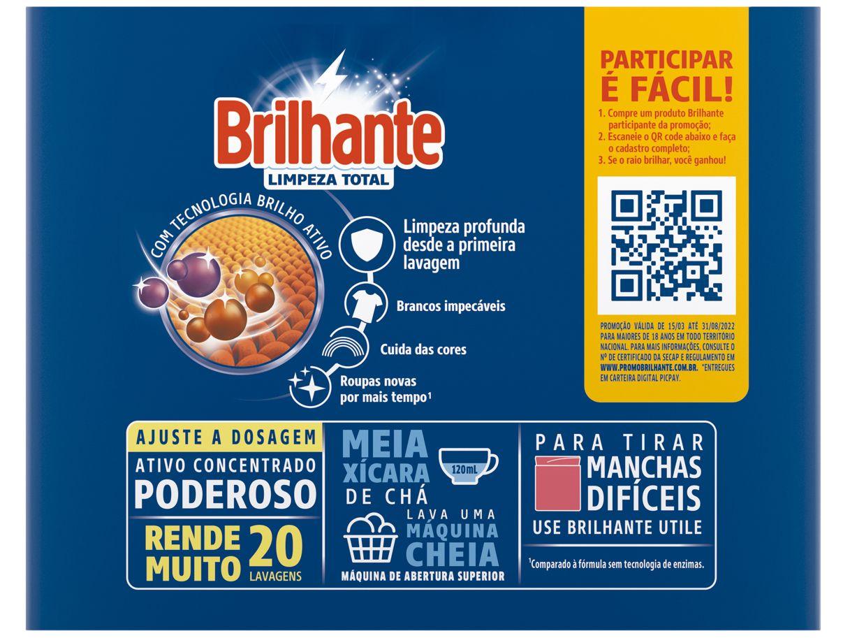 Kit Sabão Líquido Lava Roupas Brilhante Limpeza 