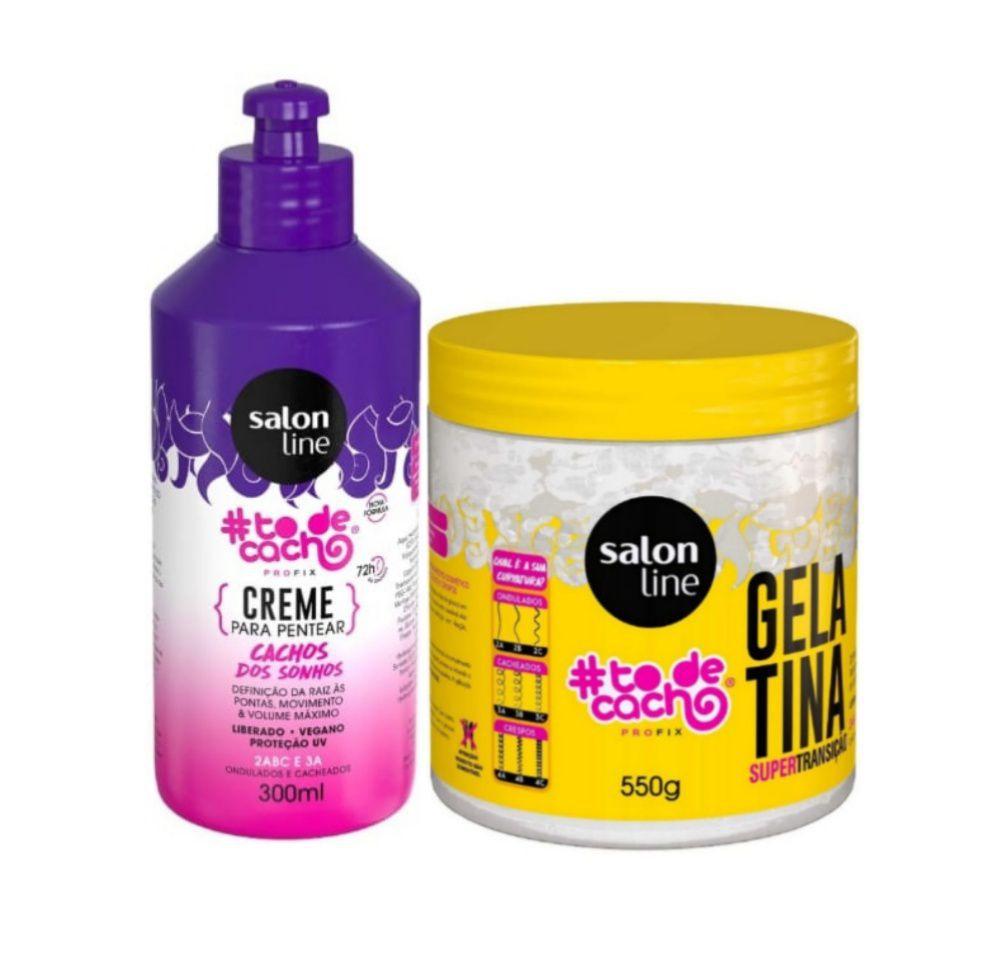 Kit Salon Line Todecacho Creme De Pentear Cachos Dos Sonhos E Gelatina Transicao Capilar Creme De Pentear Magazine Luiza