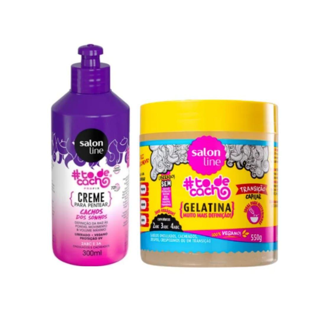 Kit Salon Line Todecacho Creme De Pentear Cachos Dos Sonhos E Gelatina Transicao Capilar No Magalu Magazine Luiza