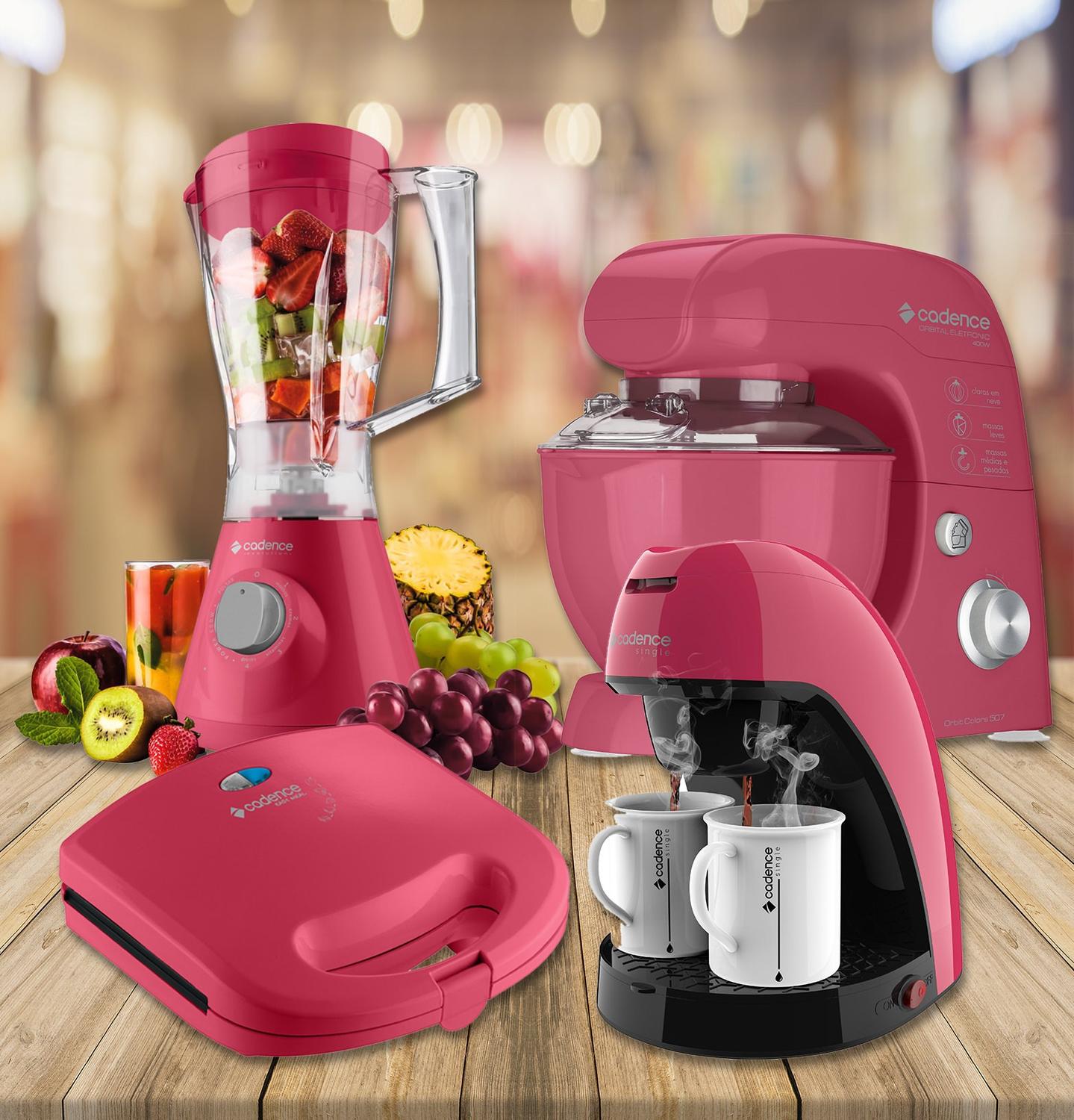 Kit Sanduicheira + Cafeteira + Liquidificador + Batedeira Cadence ...