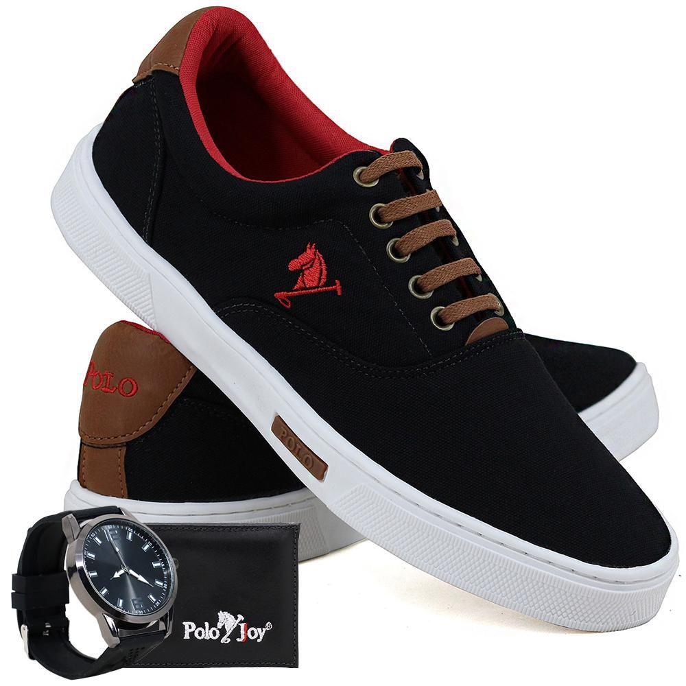 Kit Sapatênis Lona com Relógio e Carteira Masculino Casual - Polo Joy -  Moda Infantil - Magazine Luiza